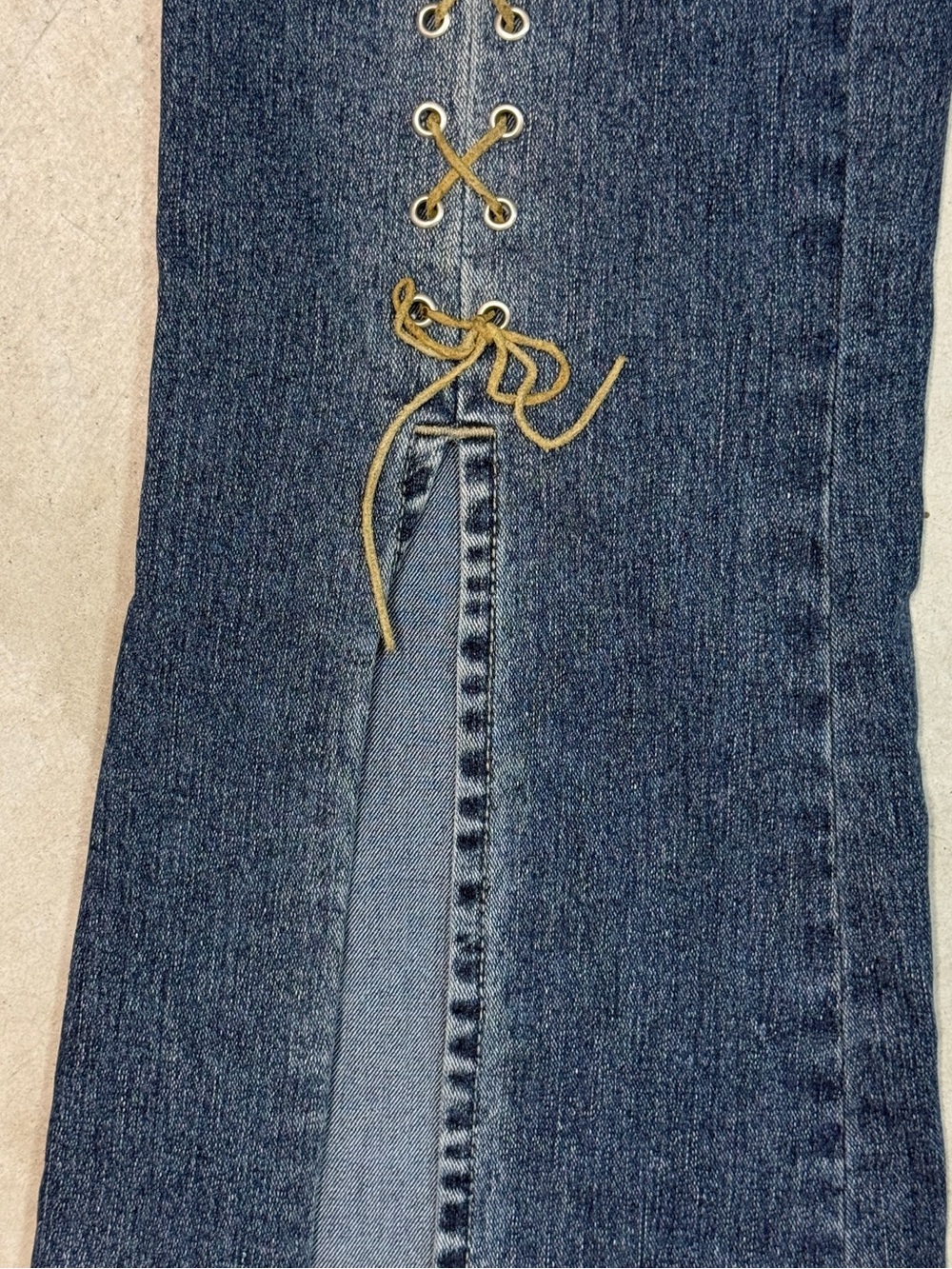 Street Code Corset Lace-Up Flare Jeans - Picture 4 of 7